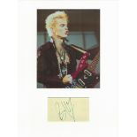 Billy Idol signed card piece. Photo attached. 16 x 12. Good condition. All autographs come with a