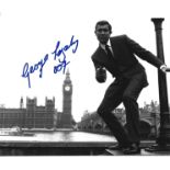 George Lazenby signed 10x8 black and white photo pictured in his role as James Bond. George Robert