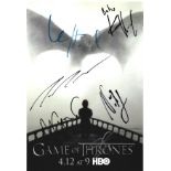Game of Thrones signed 12x8 colour photo signed by three cast members Kit Harington, Lena Headey and