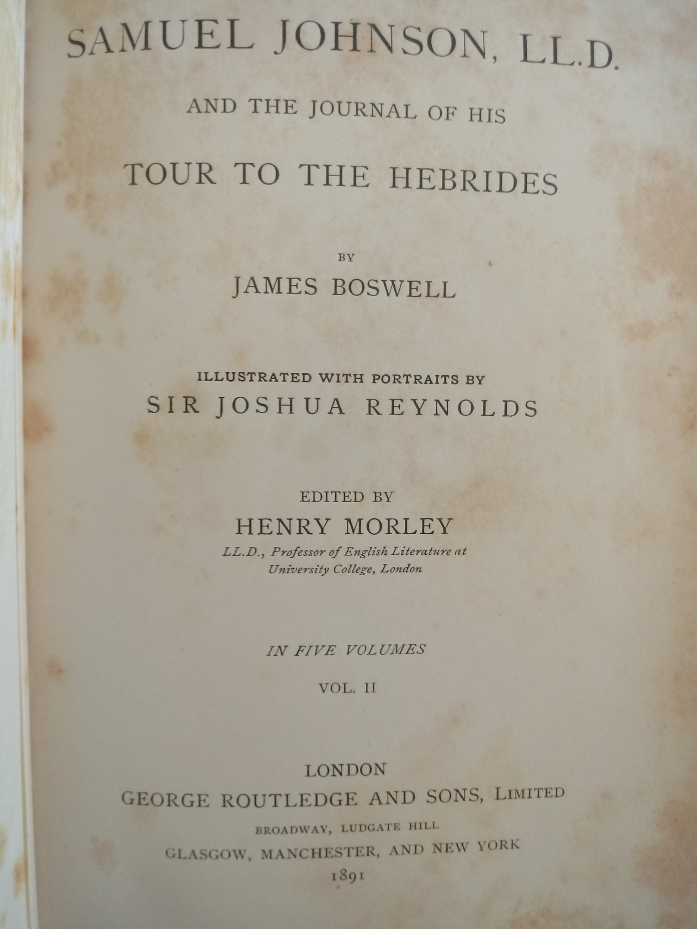 3 x Boswell's Life Of Dr Johnson by Henry Morley hardback books Published 1891 George Routledge - Image 7 of 10