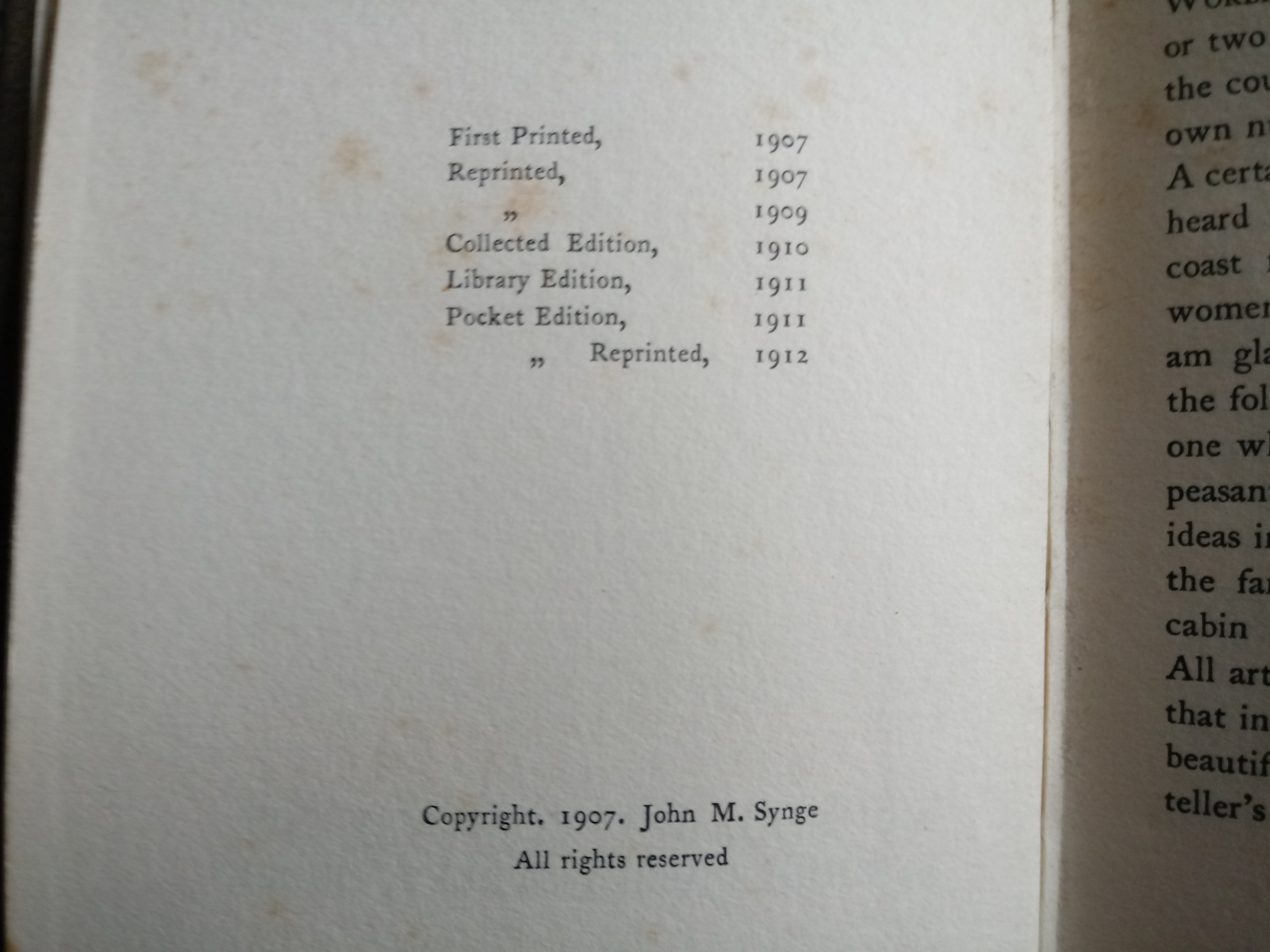 The Playboy Of The Western World A Comedy in three Acts by John M. Synge 132 pages Published 1912 - Image 4 of 4