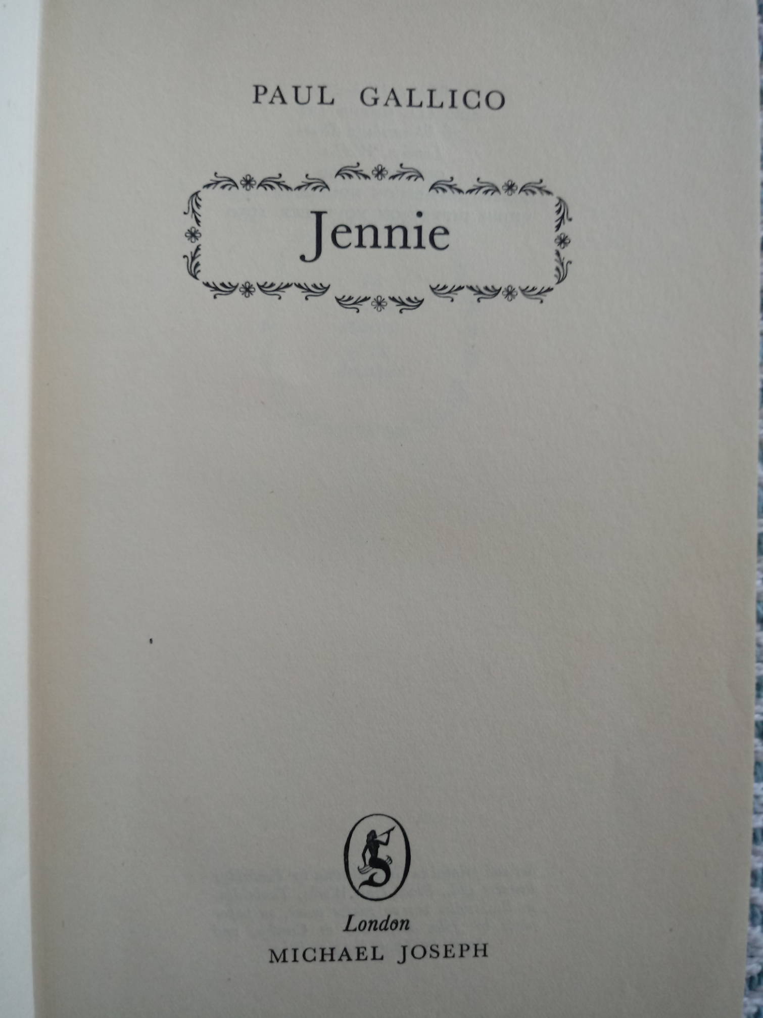 Jennie by Paul Gallico hardback book 268 pages Published 1950 Michael Joseph. Book in good condition - Image 3 of 4