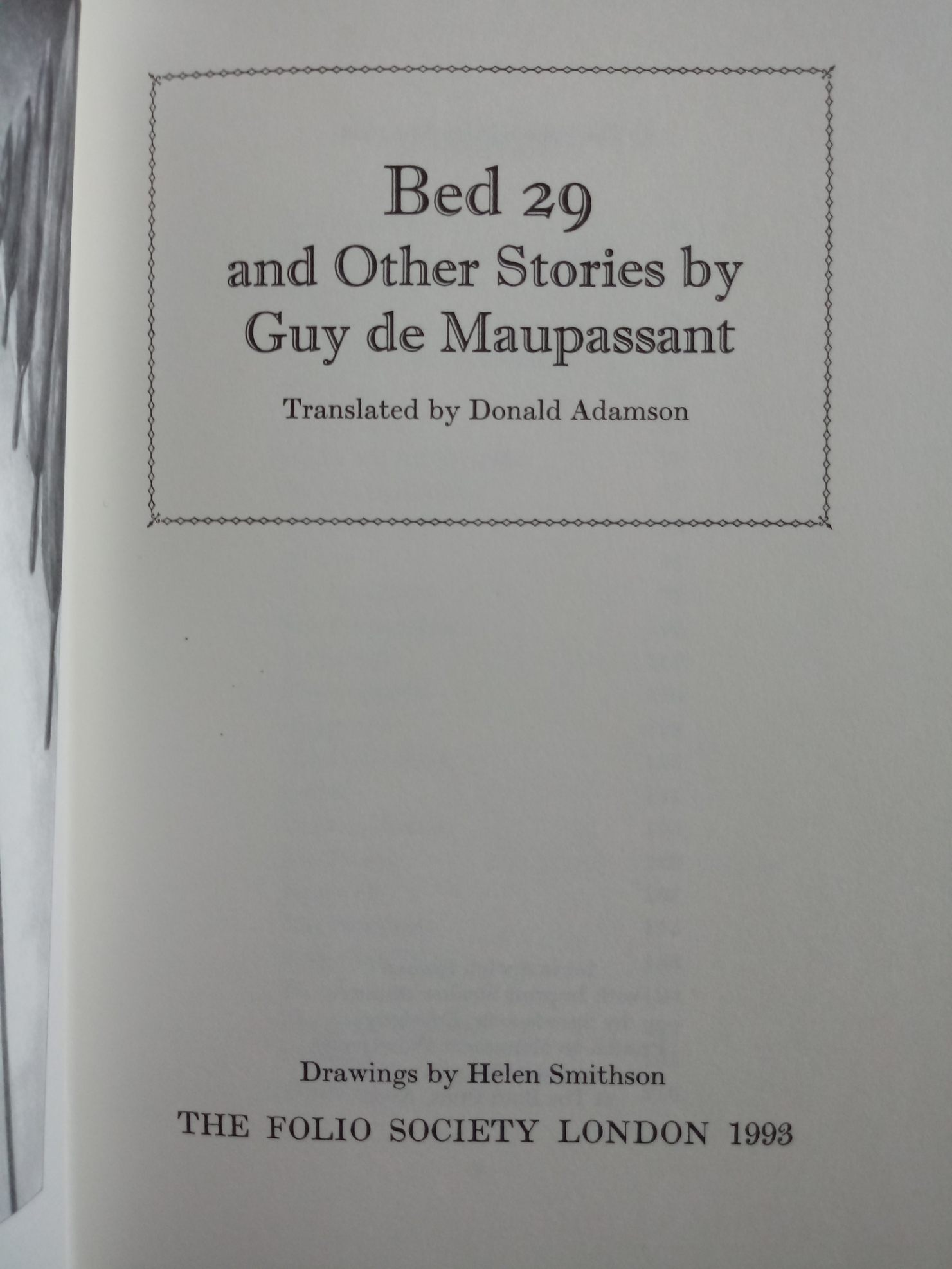 Bed 29 and Other Stories by Guy de Maupassant hardback book 221 pages Published 1993 The Folio - Image 3 of 3