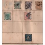 Assorted stamp collection. Contains 4 Ceylon stamps from 1861/1872 and 6 Hong Kong stamps 1862/1882.