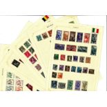 European stamp collection 7 loose album pages countries include Holland, Belgium, Switzerland and