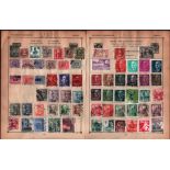 25 loose album pages of European stamps. Covers Spain, Sweden, Portugal, Mozambique, Switzerland,