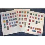 World stamp collection 3 loose album pages countries include Australia, Australia states and New