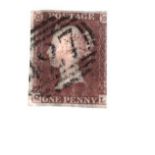 GB SG8 Imp 1d brown. Fine used 3 margins. Cat value £30. Good condition. We combine postage on