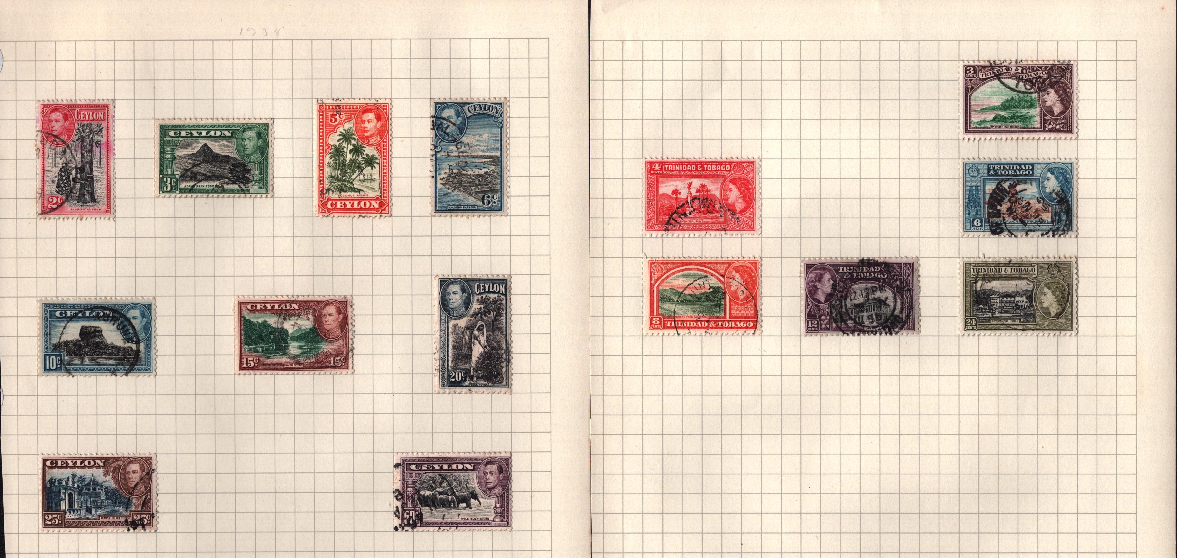 BCW stamp collection on 18 pages. Includes India, Ceylon, Cape of Good Hope, Ireland, Canada,