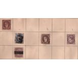 Spanish stamp collection. 9 stamps on loose album page. 1852/1870. Good condition. We combine