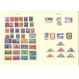 World stamp collection 2 loose album pages countries include USA and Liberia. Good condition. We