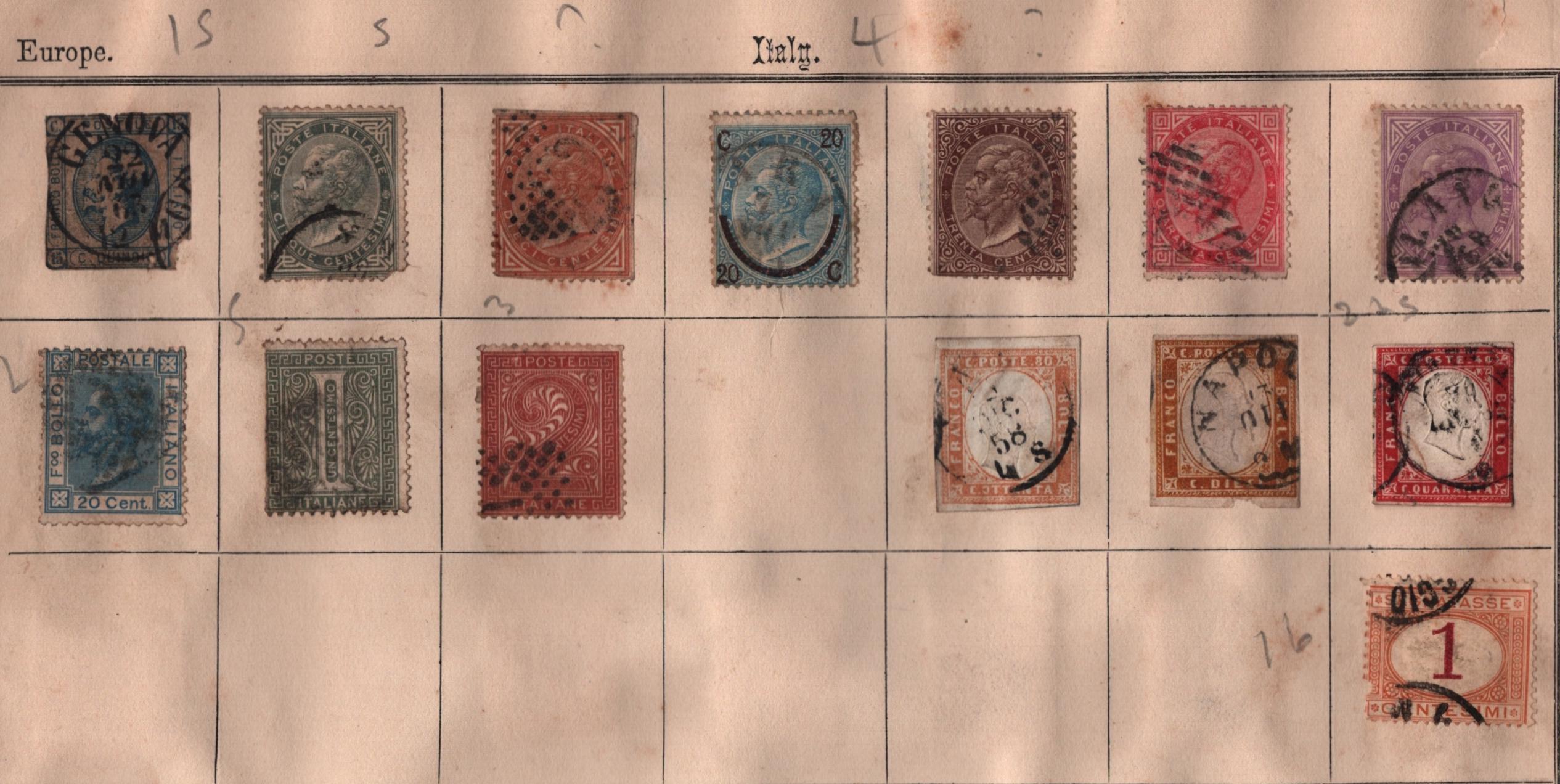 Assorted stamp collection. 14 Dutch stamps 1852/1872 imp and perf. Ionian Islands 1 stamp. - Image 2 of 2