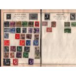 European stamp collection on 18 loose pages. Includes Holland, Dutch India, Belgium, Belgian