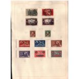 12 Swiss stamps on album page. Good condition. We combine postage on multiple winning lots and can