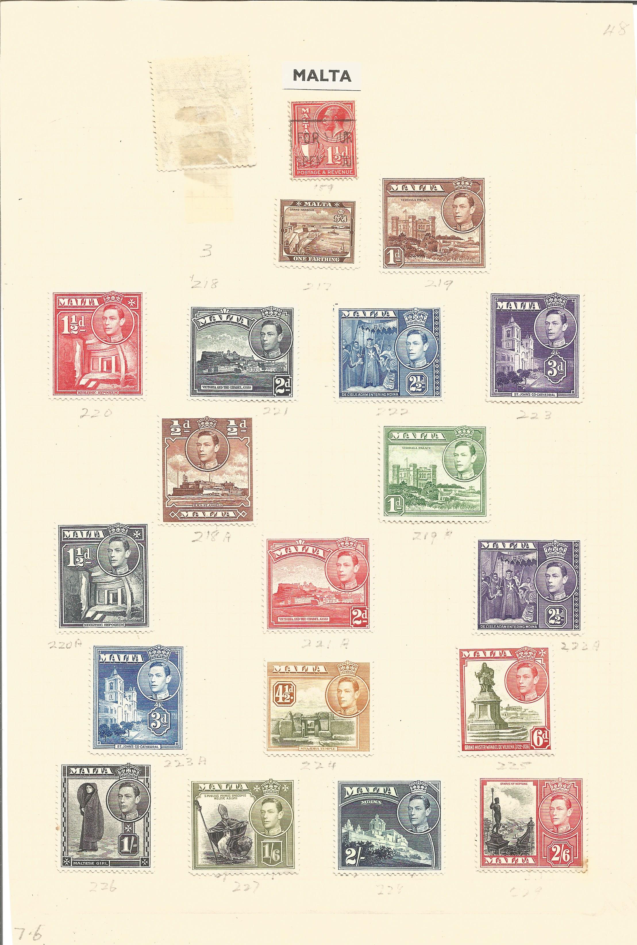 Malta stamp collection on 3 loose album pages. Good condition. We combine postage on multiple