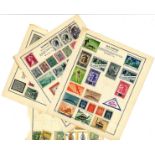 European stamp collection 7 loose album pages old stamps countries include San Marino, Monaco and