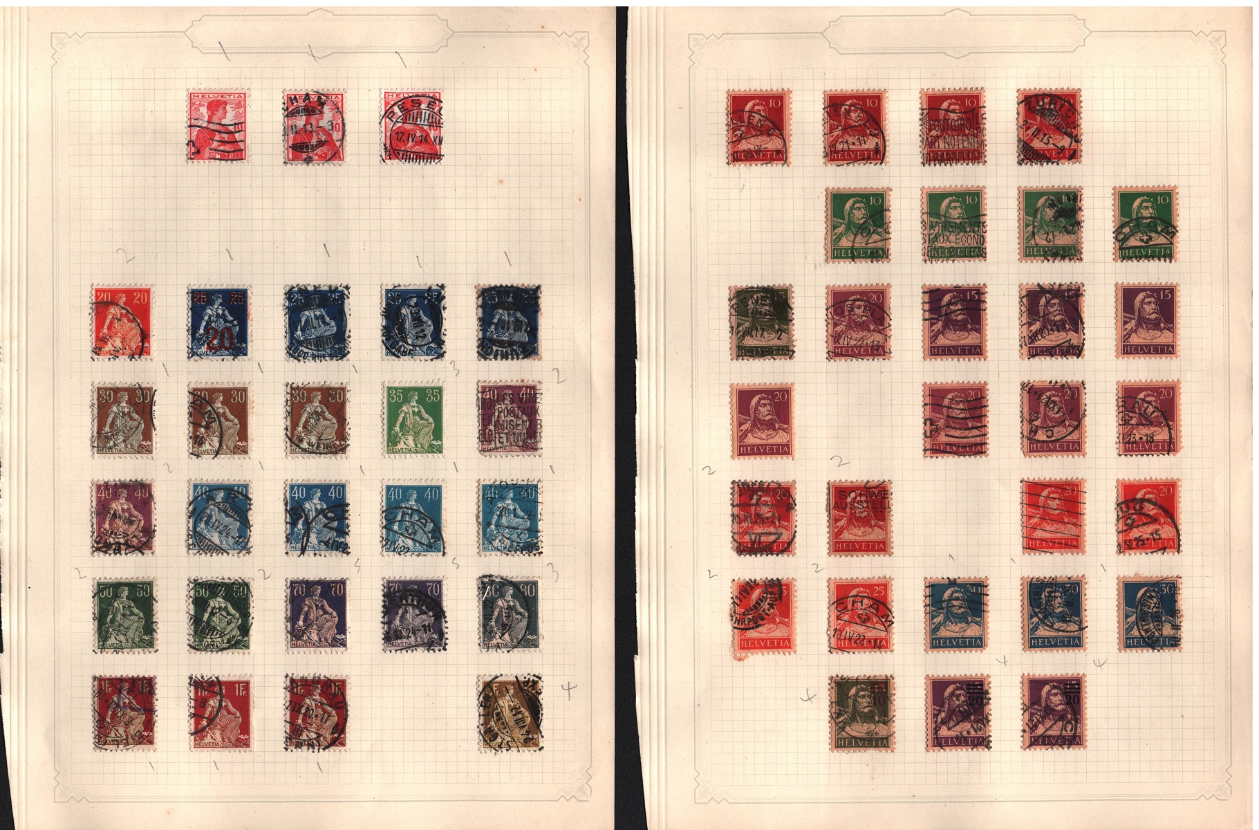 Swiss stamp collection on 4 loose pages. Good condition. We combine postage on multiple winning lots