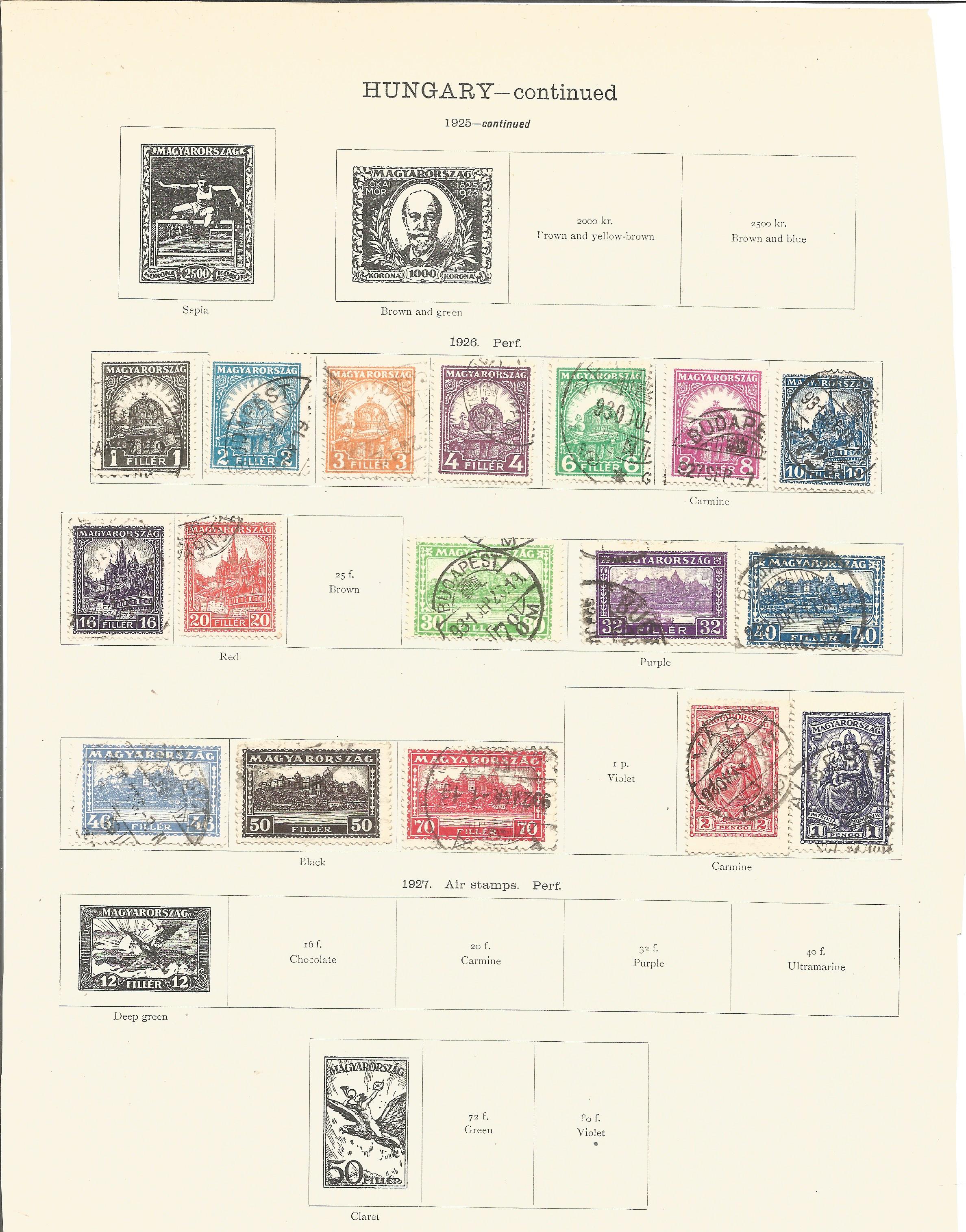 33 pages of stamps dating from around 1920 including from Poland, Hungary, Yugoslavia, Czech and - Image 2 of 3