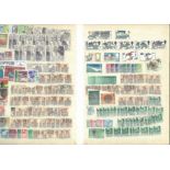 World stamp collection in large stock book. Includes Mexico, Kings and Queens. Assorted mounted