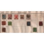 Danish stamp collection on album page. Imperf and perf. 11 stamps. Good condition. We combine