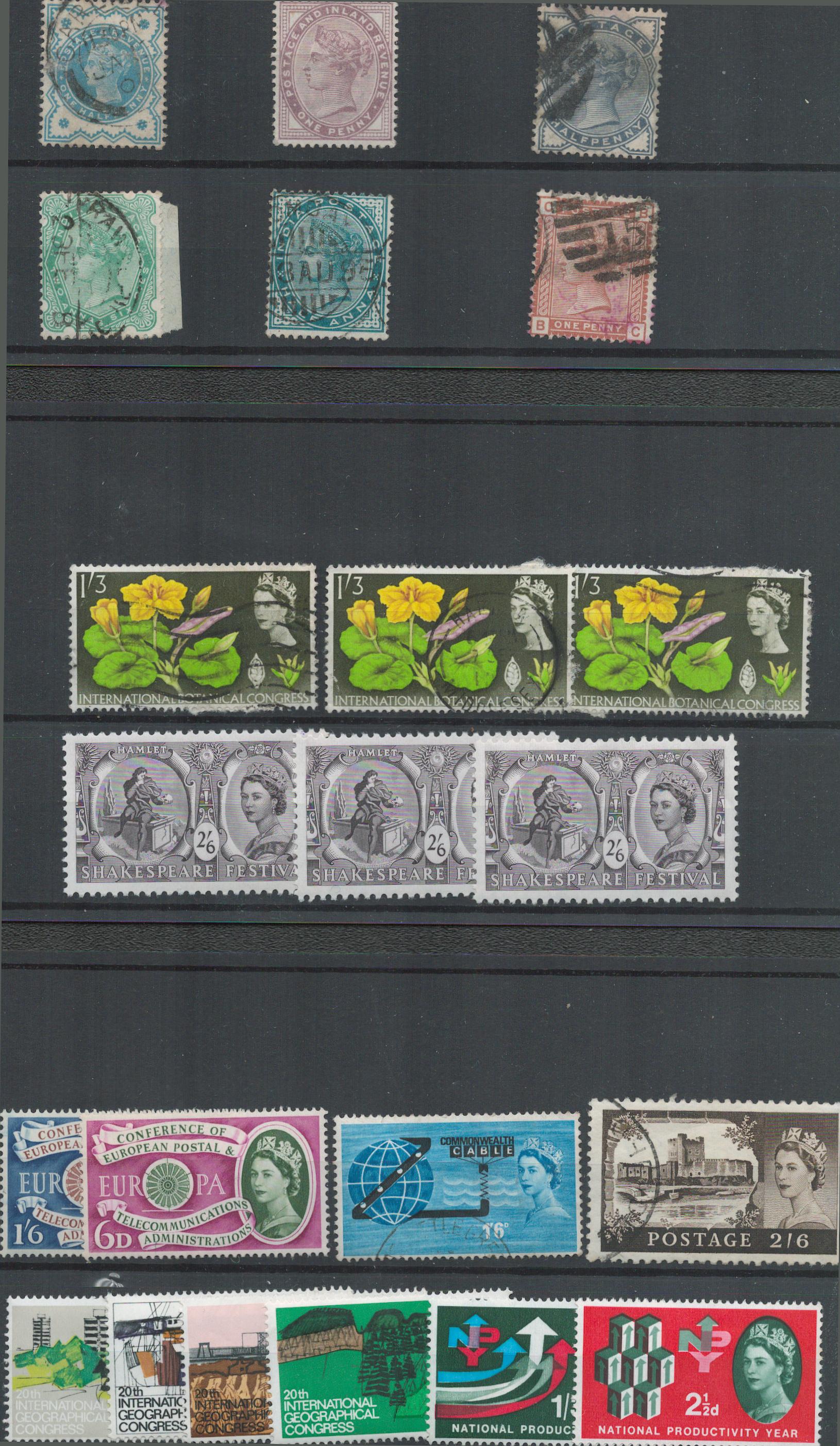 GB stamp collection on stockcards. Includes QV and early QEII. Good condition. We combine postage on