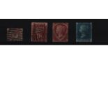 GB stamps on stockcard. 4 included. SG48, SG43, SG52 and SG45. Cat value over £100. Good