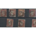 7 GB sg8 1d brown stamps on stockcard. Cat value £210. Good condition. We combine postage on
