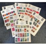 European stamp collection 24 loose pages countries include France, French Colonies, Ireland,