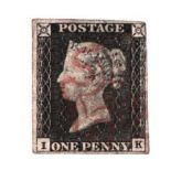 GB SG1 penny black stamp. Fine used brown Maltese cross. 4 margins. Good condition. We combine