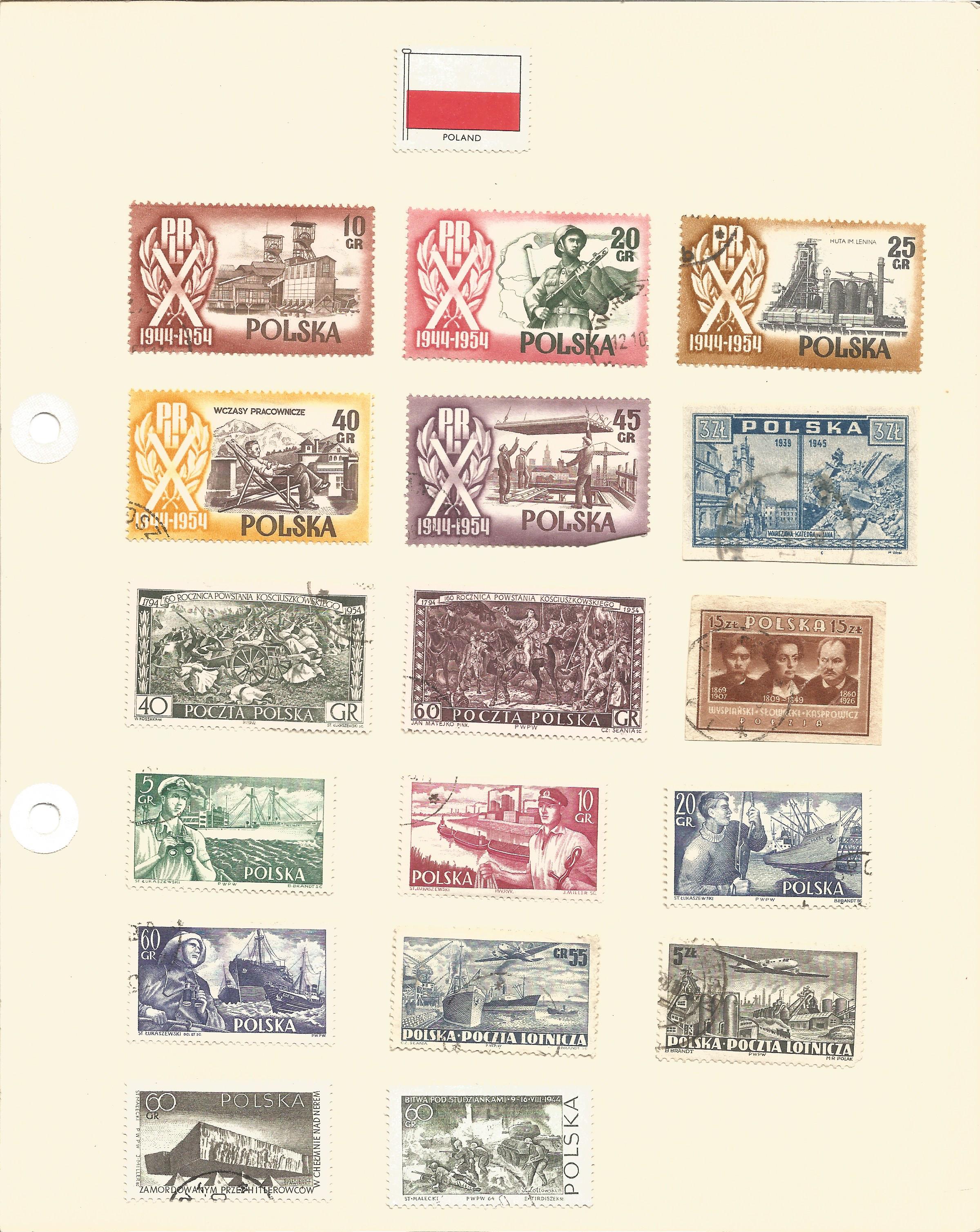 Polish stamp collection on 9 loose pages. Good condition. We combine postage on multiple winning - Image 4 of 5