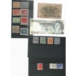 Glory pack. Contains 4 Danish booklets, only 1 stamp in card booklet. Stamps from Israel, Danzig,