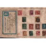 Canadian stamp collection on album page. 13 stamps 1858/1870. Good condition. We combine postage