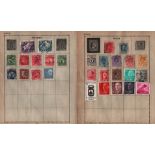 European stamp collection on 5 loose pages. Includes Spain, Portugal, Sweden and Switzerland. Good