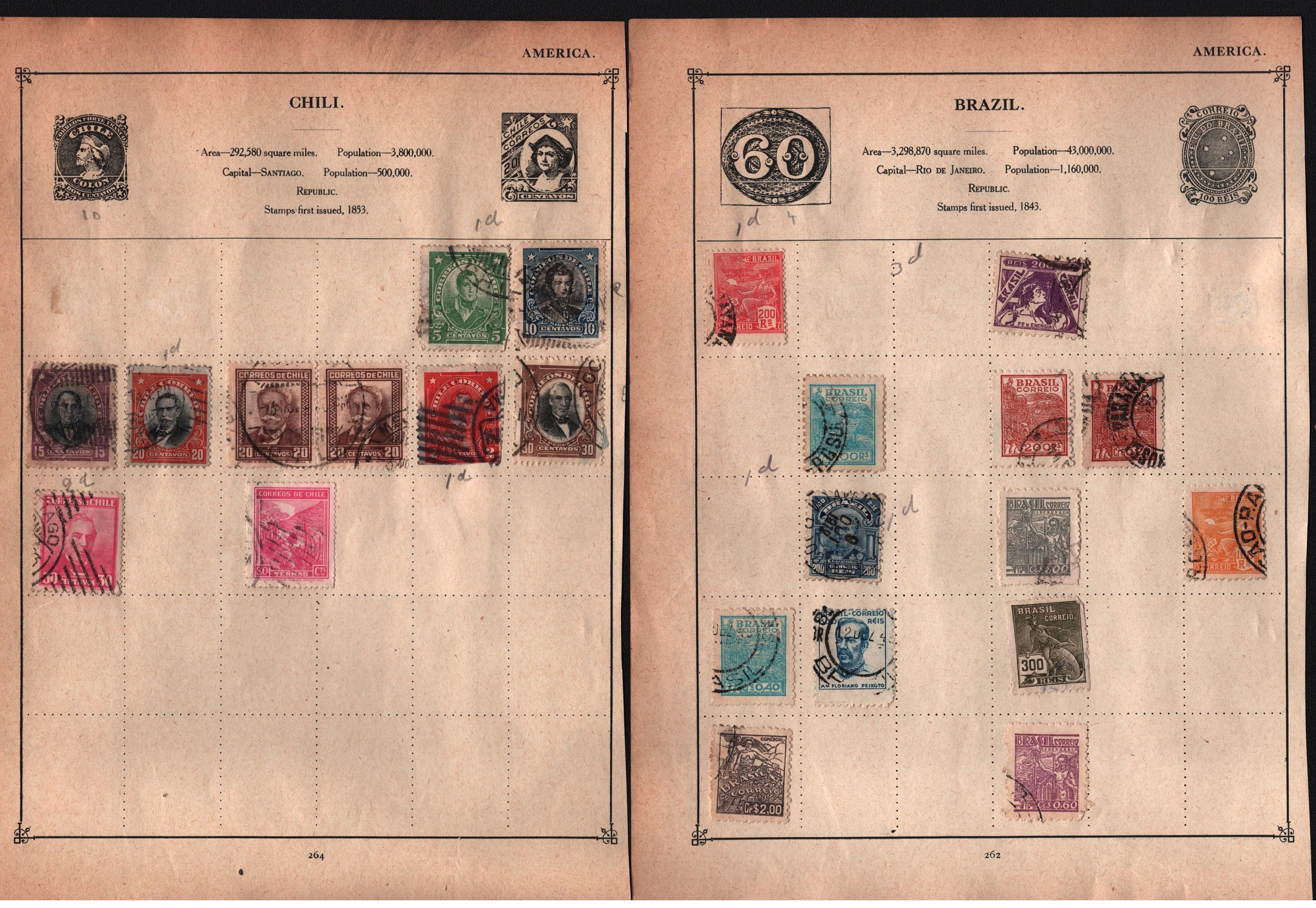 South America and USA stamp collection on 29 pages. Includes stamps from Argentina, Brazil, Chile, - Image 2 of 2