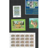 Miniature sheets/sheets of stamps. 7 in total. Includes Eire, Tanzania, Maldives, Papua New