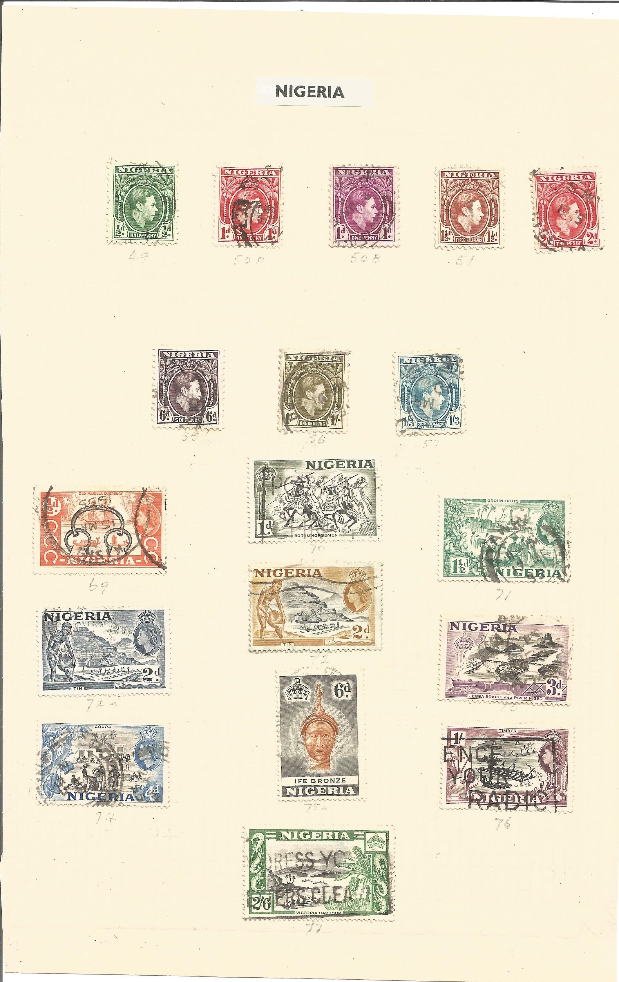 Nigerian stamp collection on 2 loose pages. 36 stamps. Good condition. We combine postage on - Image 2 of 2