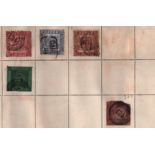 Boden stamp collection. Loose album page of 5 stamps. 1851/1862. Imperf and perf. Good condition. We