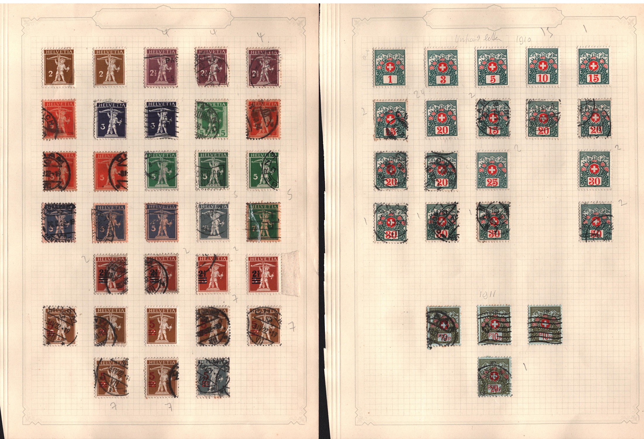 Swiss stamp collection on 4 loose pages. Good condition. We combine postage on multiple winning lots - Image 2 of 2