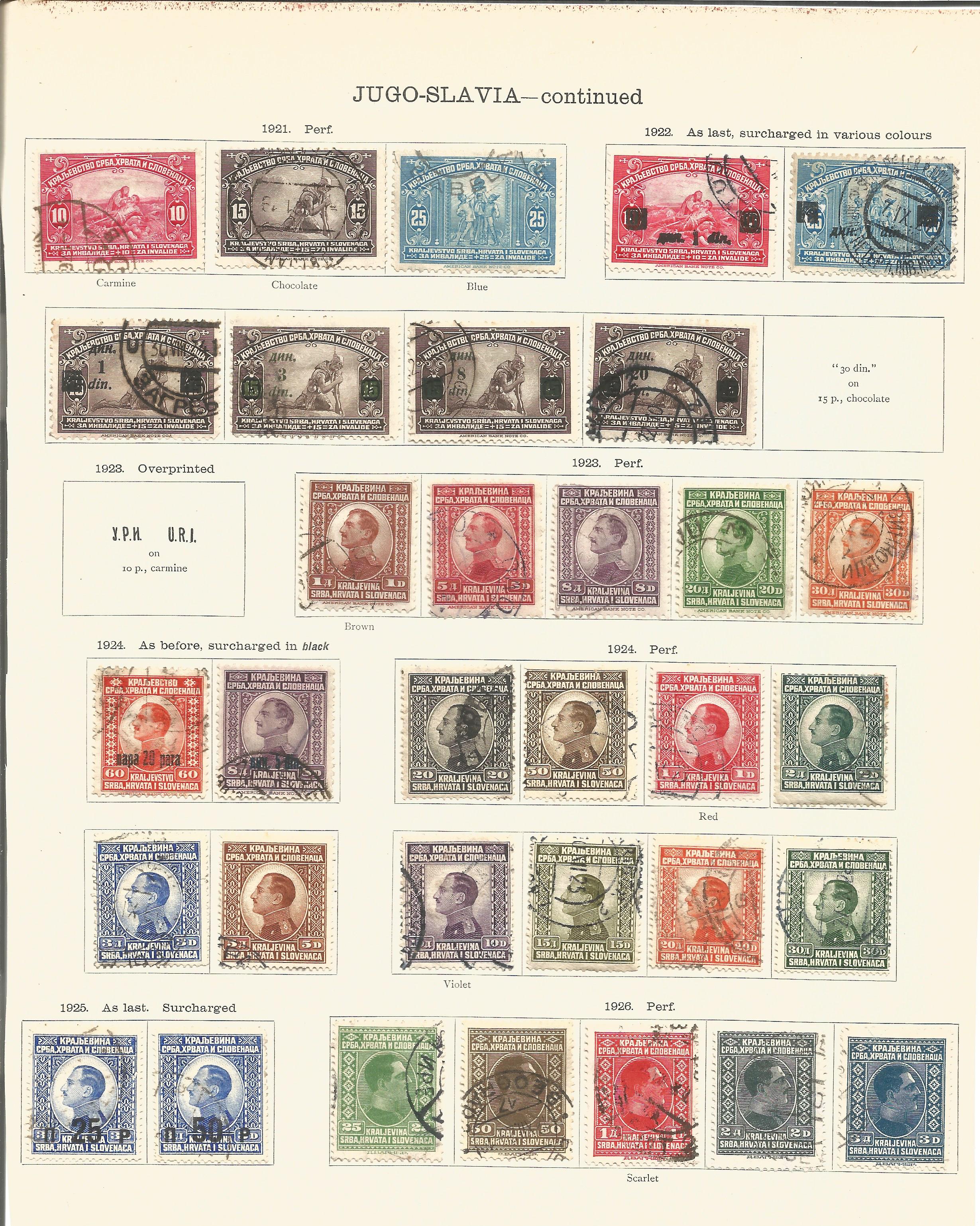 33 pages of stamps dating from around 1920 including from Poland, Hungary, Yugoslavia, Czech and - Image 3 of 3