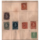 Assorted stamp collection. 1 stamp 1860/1880. Trinidad, NZ, Virgin Islands, South Australia. Good