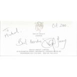 Philip Treacy signed 8x4 compliments slip dated Oct 2000 dedicated. Philip Anthony Treacy OBE (