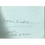 Edward Duke of Windsor and Wallis Windsor signed 6x4 album page. Comes from the Autograph collection