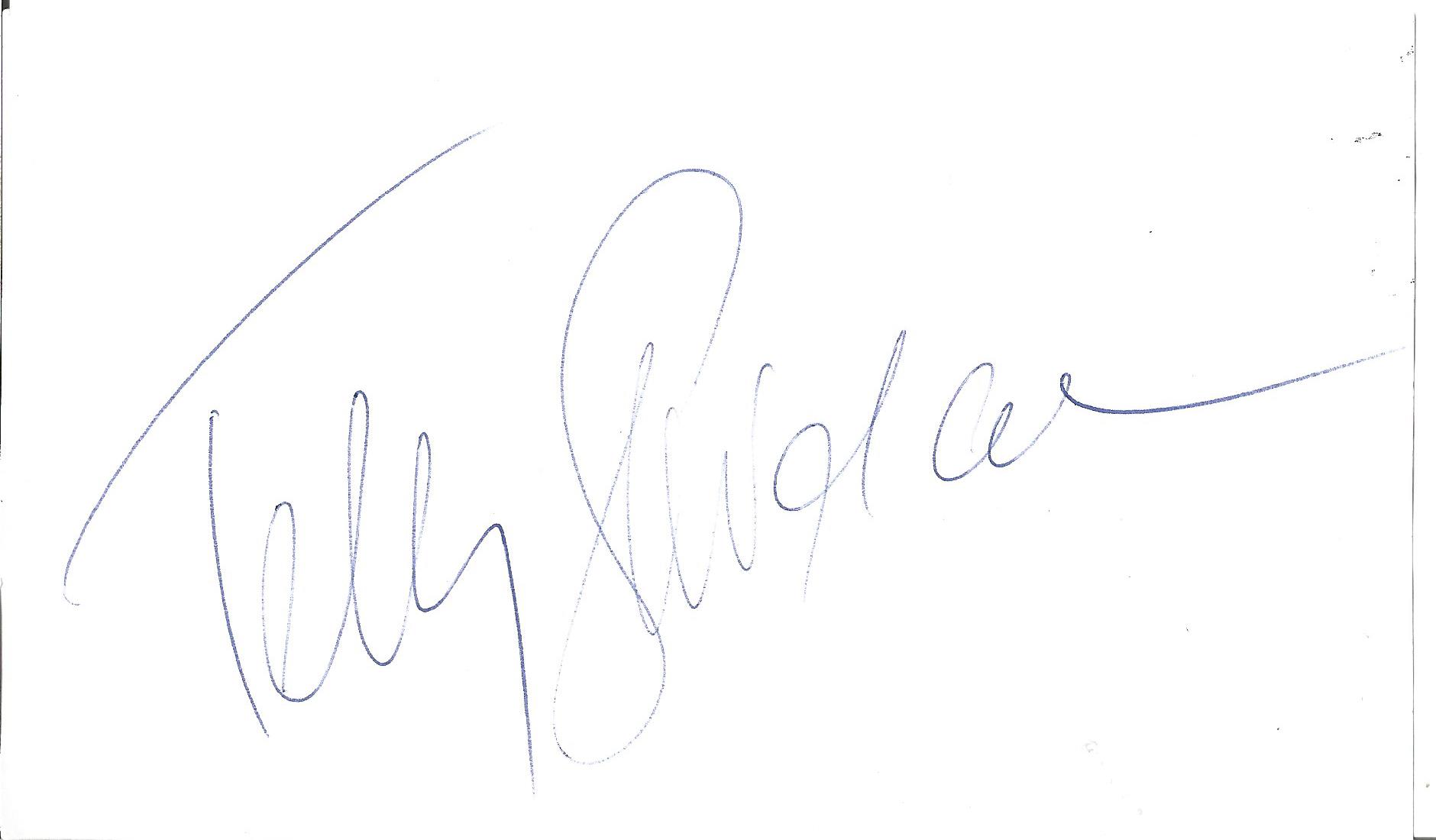 Telly Savalas signed 6x4 album page,. Good condition. All autographs come with a Certificate of