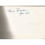 Eleanor Roosevelt signed 6x4 album page obtained April 1948. Anna Eleanor Roosevelt (October 11,