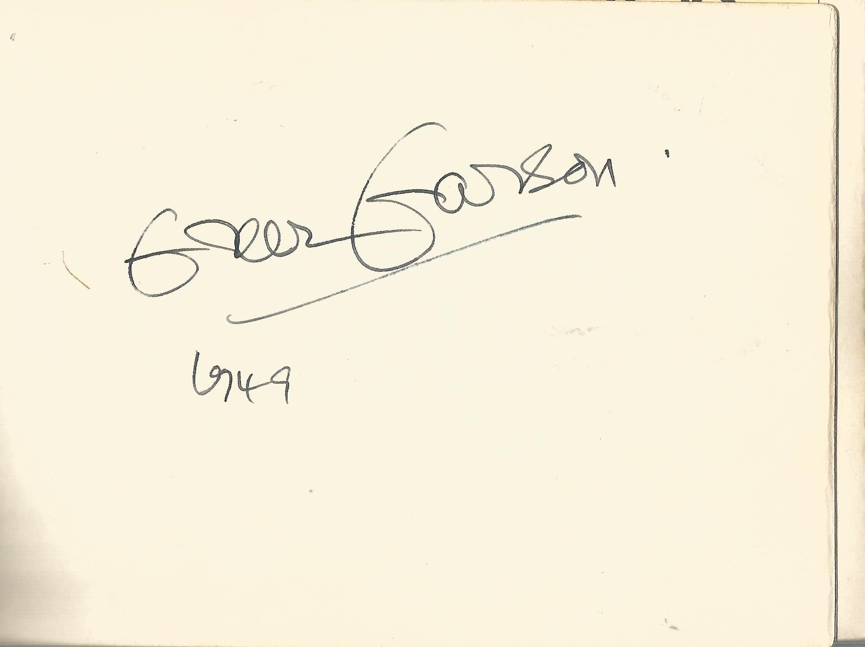 Greer Garson signed 6x4 album page dated 1949 on reverse Glynis Johns. Eileen Evelyn Greer Garson