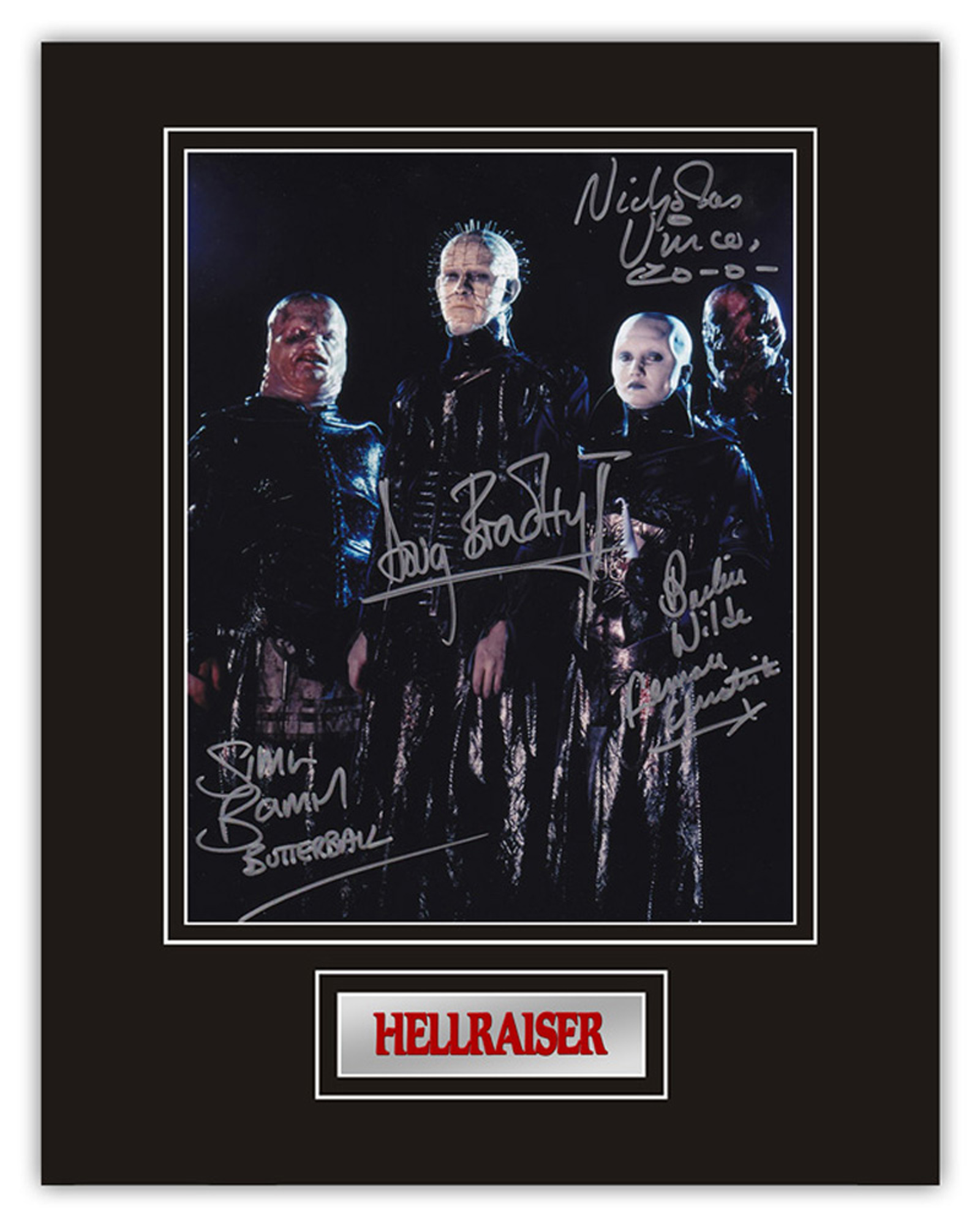 Stunning Display! Hellraiser Hellbound multi signed professionally mounted display. This beautiful