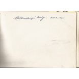 William Lyon Mackenzie King signed 6x4 album page dated 8 Nov 1945. William Lyon Mackenzie King OM