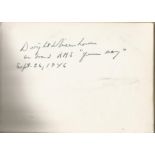 Dwight D. Eisenhower signed 6x4 album page signature obtained on board RMS Queen Mary 26th Sept