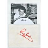 Pete Best signature piece includes a black and white 7x6 photograph and a signed card attached. Best