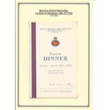 Maurice Harold Macmillan, 1st Earl of Stockton, OM, PC FRS signed 1939 Grenadier Guards dinner menu.